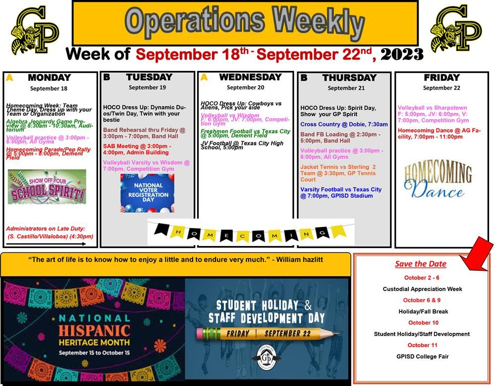  Operations Weekly